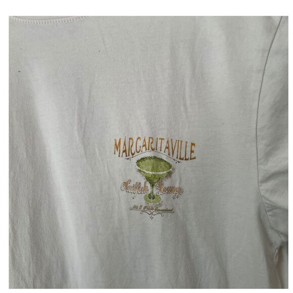 MARGARITAVILLE white Shirt Sailfish Lounge It's 5 O'clock Somewhere t shirt SZ m - Picture 7 of 7